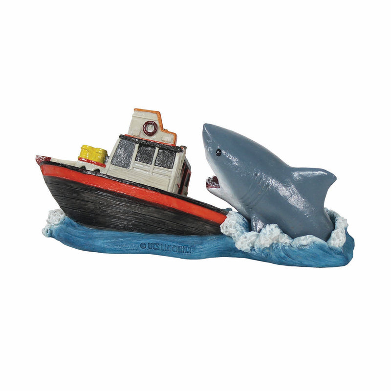 Penn-Plax Jaws Officially Licensed Fish Tank and Aquarium Decoration - Boat Attack - Small