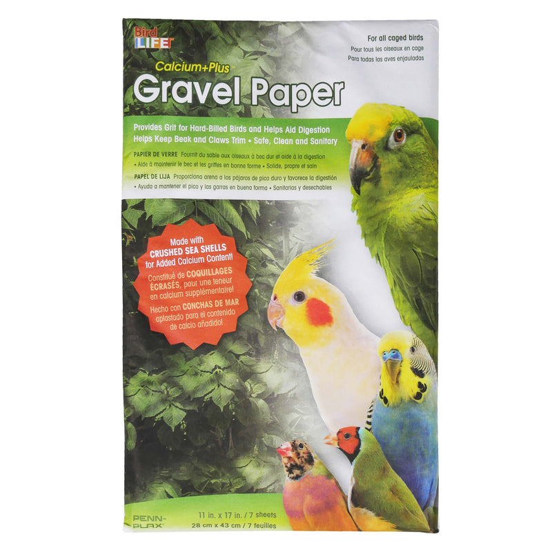 Bird Life™ Calcium+Plus™ Gravel Paper - 11" x 17" - 7 Sheets - For all Birds