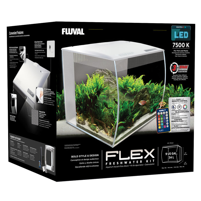 Fluval Flex 9 Aquarium Kit, White