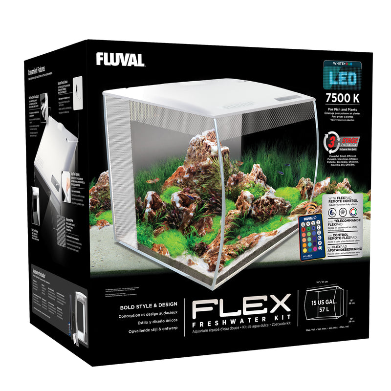 Fluval Flex 15 Aquarium Kit, White
