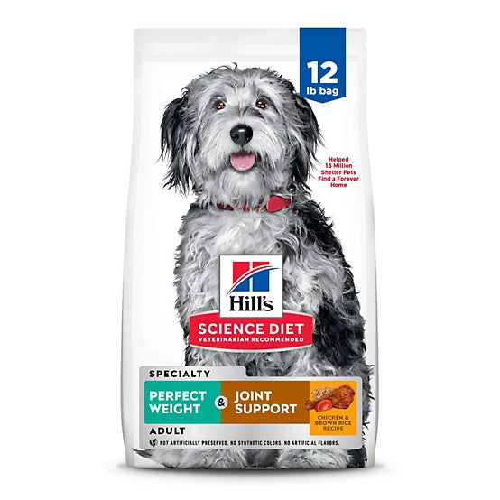 Hill's Science Diet Adult Perfect Weight/Joint Support Chicken Recipe Dry Dog Food, 12lb