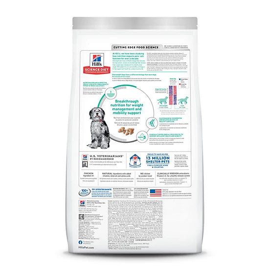 Hill's Science Diet Adult Perfect Weight/Joint Support Chicken Recipe Dry Dog Food, 12lb