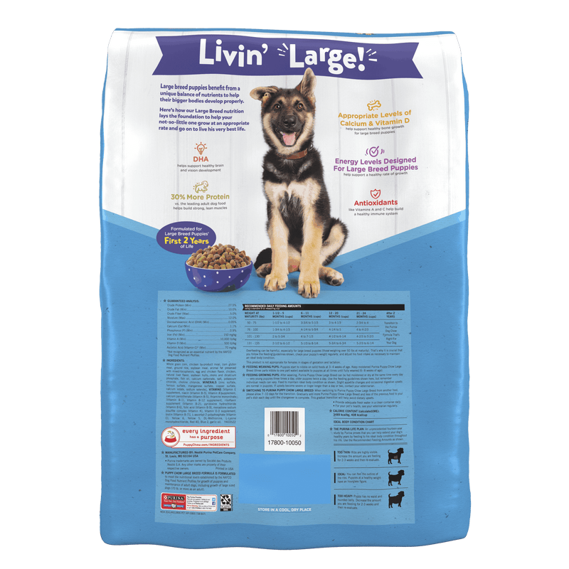Purina Puppy Chow High Protein Large Breed Puppy Food Dry With Real Chicken