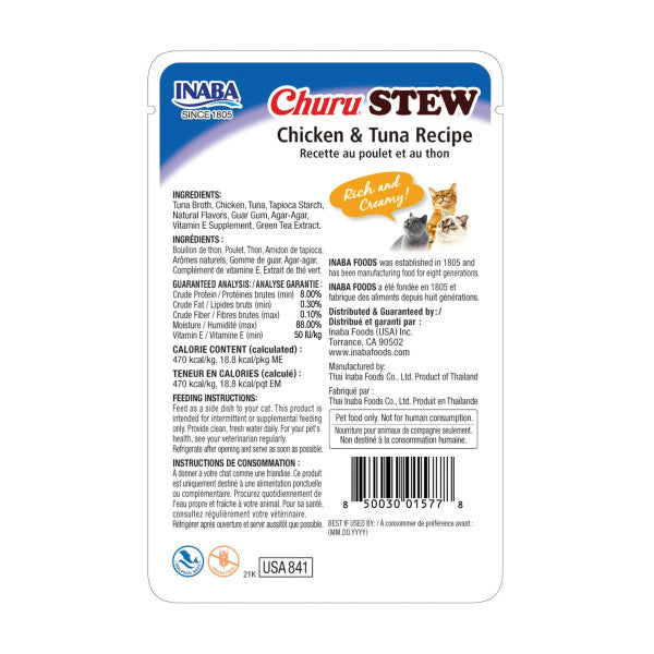 Inaba Churu Chicken and Tuna Stew Lickable Cat Treat