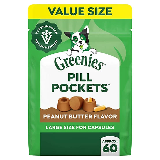 Greenies Pill Pockets Peanut Butter Flavor Pill Hiding Treats for Dogs