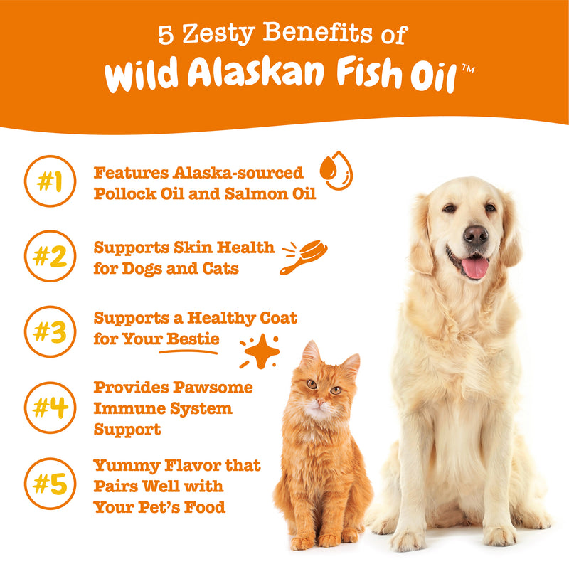 Zesty Paws Dog & Cat Wild Alaskan Salmon Oil Formula, 8oz