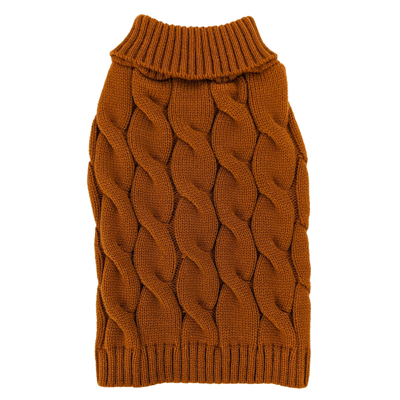 Fashion Pet Twisted Cable Sweater Caramel