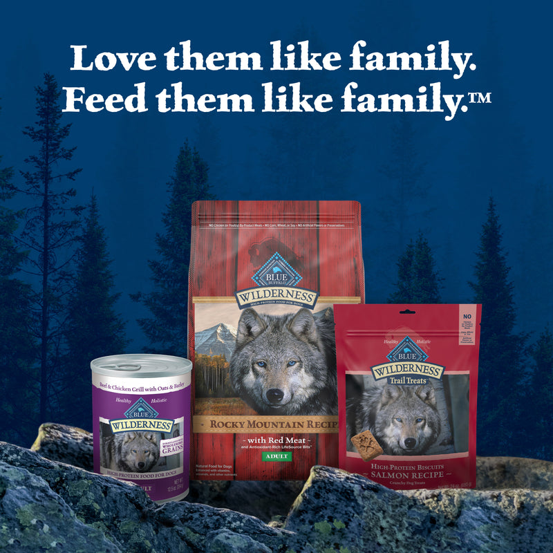Blue Buffalo Wilderness Rocky Mountain High-Protein Adult Dry Dog Food Wholesome Grains Red Meat