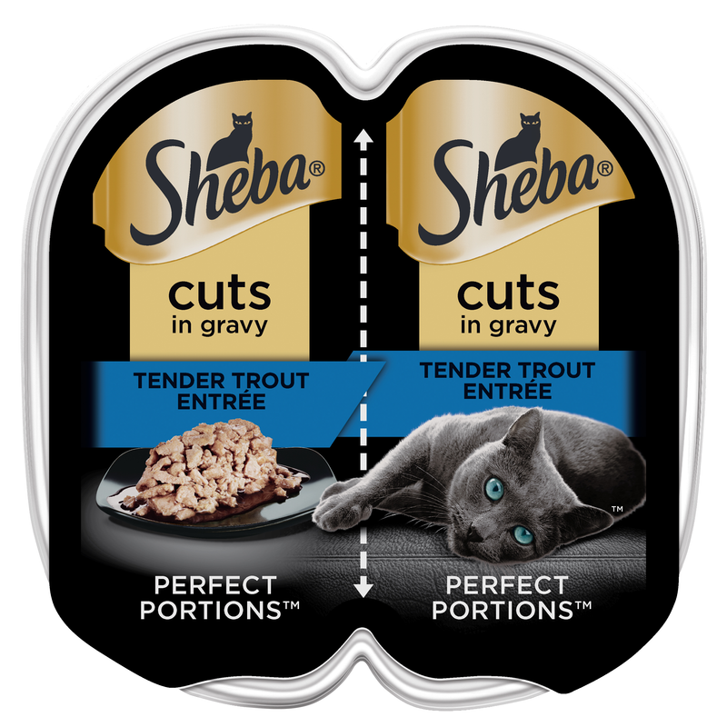 Sheba Perfect Portions Wet Cat Food Cuts in Gravy Trout Entree, 2.6 oz.