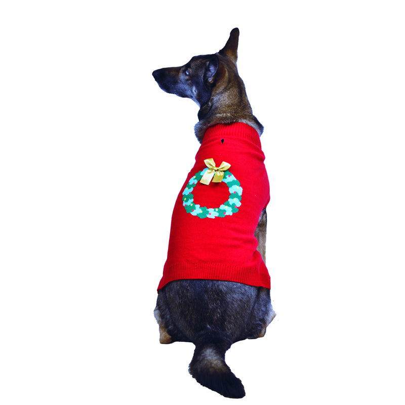 Celebrations Wreath Dog Sweater