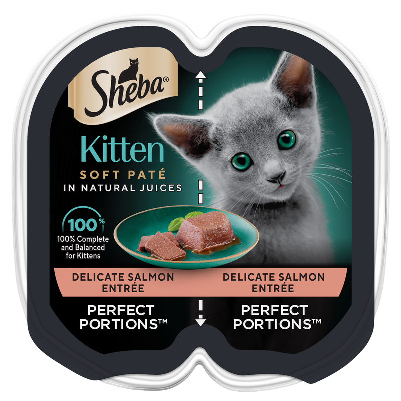 Sheba Perfect Portions Kitten Wet Cat Food Pate Salmon Entree, 2.6 oz.