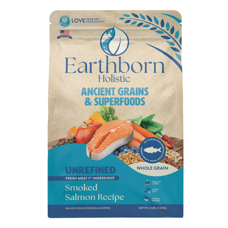 Earthborn Holistic Unrefined Smoked Salmon with Ancient Grains & Superfoods Dry Dog Food 4 lb
