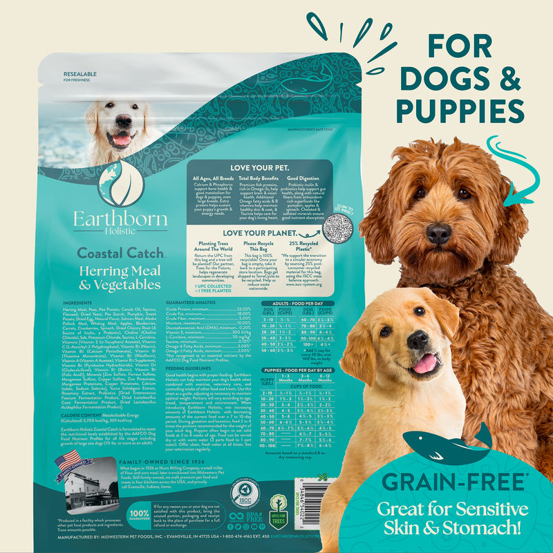 Earthborn Holistic Coastal Catch Herring Meal & Vegetables Grain-Free Dry Dog Food 4 lb