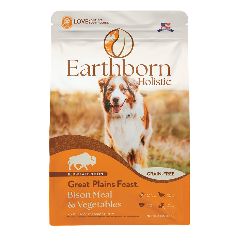 Earthborn Holistic Great Plains Feast Bison Meal & Vegetables Grain-Free Dry Dog Food 4 lb