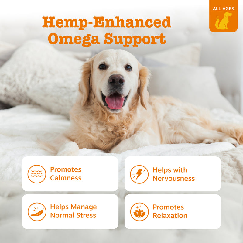 Zesty Paws Hemp Elements Calming Bites, Turkey Flavor, 90ct for Dogs