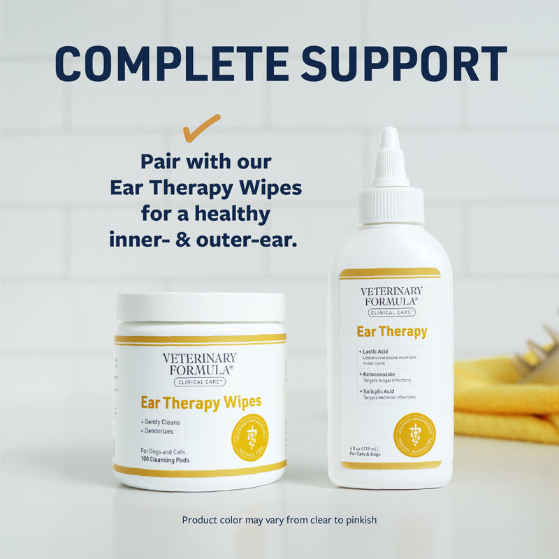 Veterinary Formula Clinical Care Ear Therapy Wipes for Dogs & Cats, 100 Count