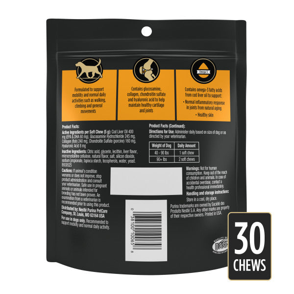 Purina Pro Plan Veterinary Joint Care Joint Supplement for Large Breed Dogs Hip and Joint Supplement - (30) 5.29 oz. Pouches