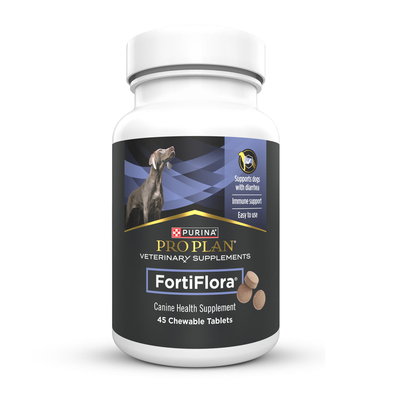 Purina Pro Plan Veterinary Supplements FortiFlora Chewable Dog Probiotic Supplement Tablets - 45 ct. Canister
