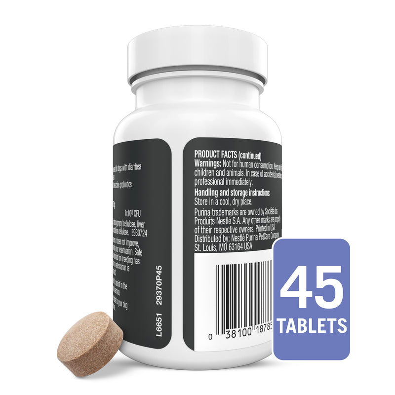 Purina Pro Plan Veterinary Supplements FortiFlora Chewable Dog Probiotic Supplement Tablets - 45 ct. Canister