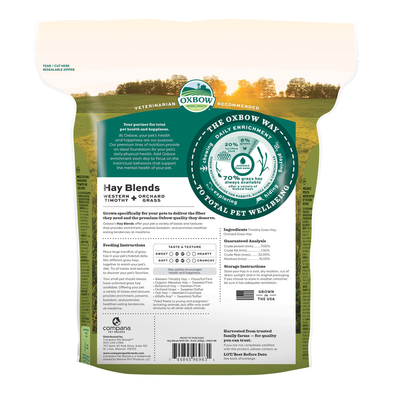 Oxbow Animal Heath Hay Blends - Western Timothy & Orchard 15oz