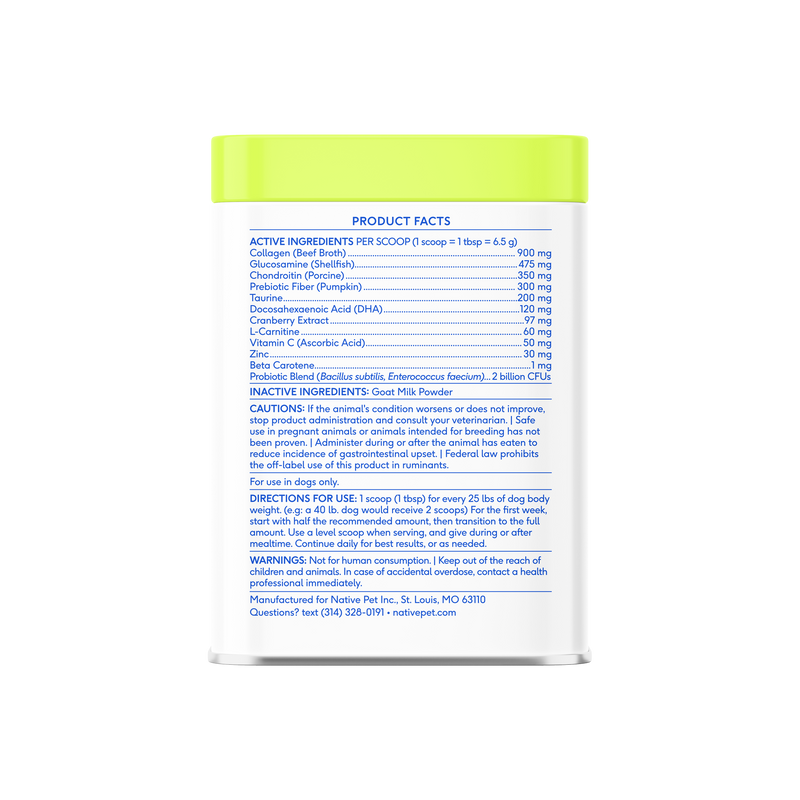 Native Pet The Daily Powder 11-in-1 Supplement for Dogs, 7 oz