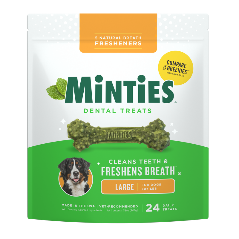 Minties Dog Dental Bone Treats Large 32oz