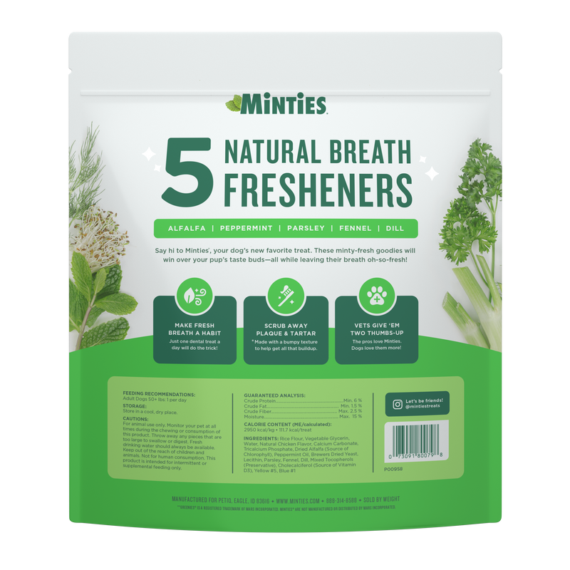 Minties Dog Dental Bone Treats Large 32oz