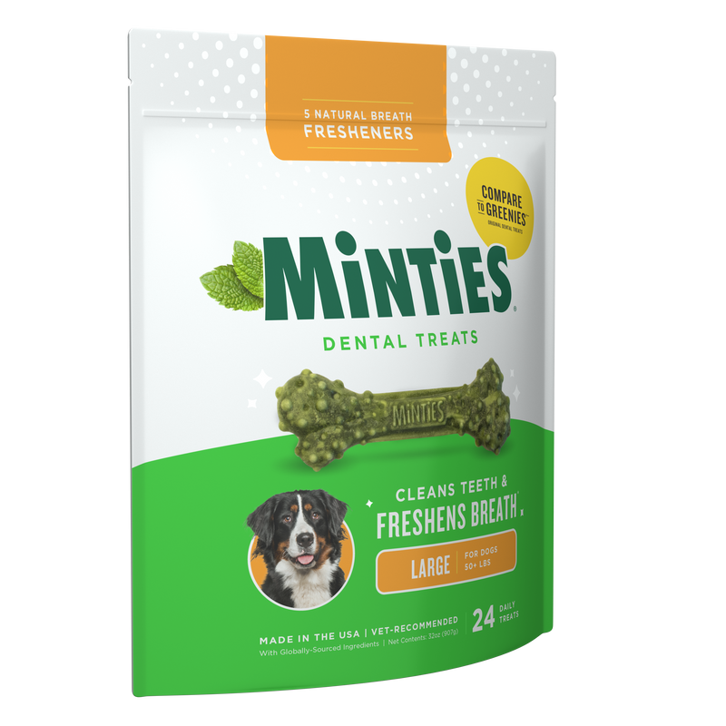 Minties Dog Dental Bone Treats Large 32oz