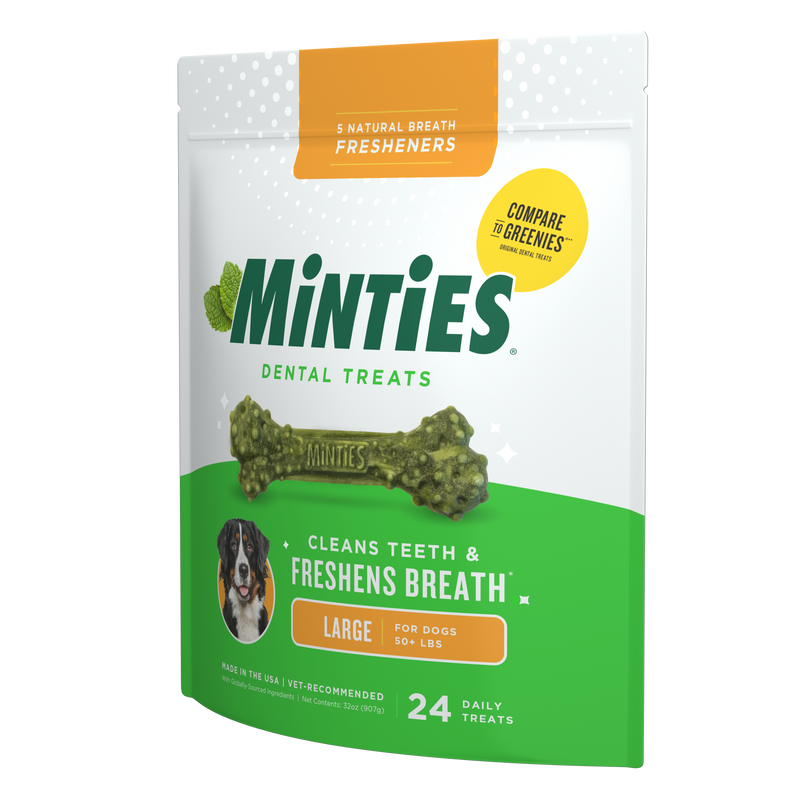 Minties Dog Dental Bone Treats Large 32oz