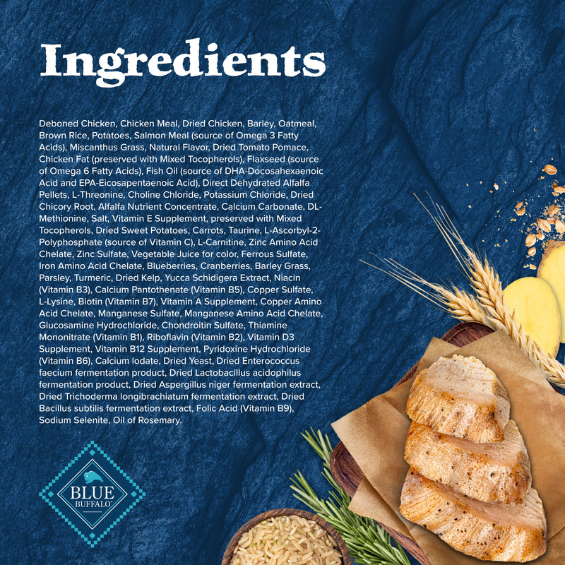 Blue Buffalo Wilderness Senior High Protein Dry Dog Food Wholesome Grains with Ingredients Chicken