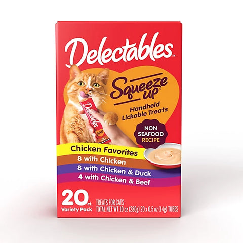 Delectables Squeeze-Up Chicken Favorites Variety Pack Lickable Cat Treats, 20 ct.