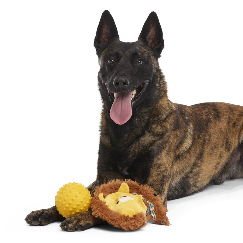 Bark Super Chewer Lionel Lion tough rubber core lion dog toy L/XL