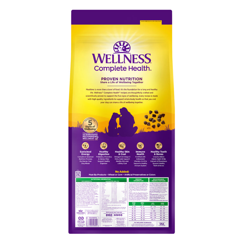 Wellness Complete Health Dry Dog Food, Wholesome Grains, Natural, Lamb & Barley Recipe, (26-Pound Bag)