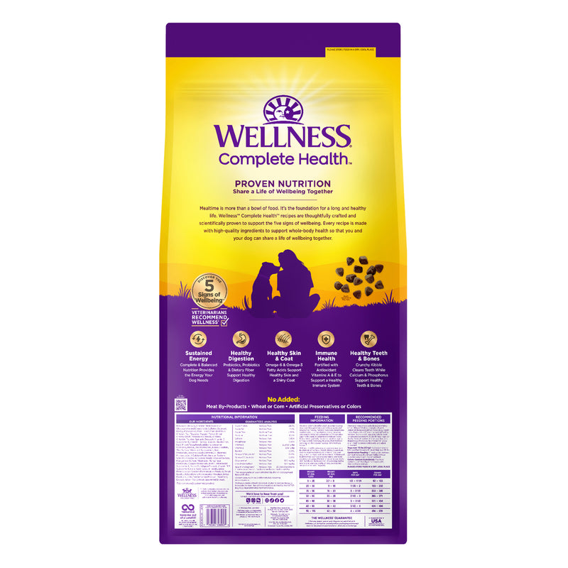 Wellness Complete Health Dry Dog Food, Wholesome Grains, Natural, Chicken & Oatmeal Recipe, (26-Pound Bag)