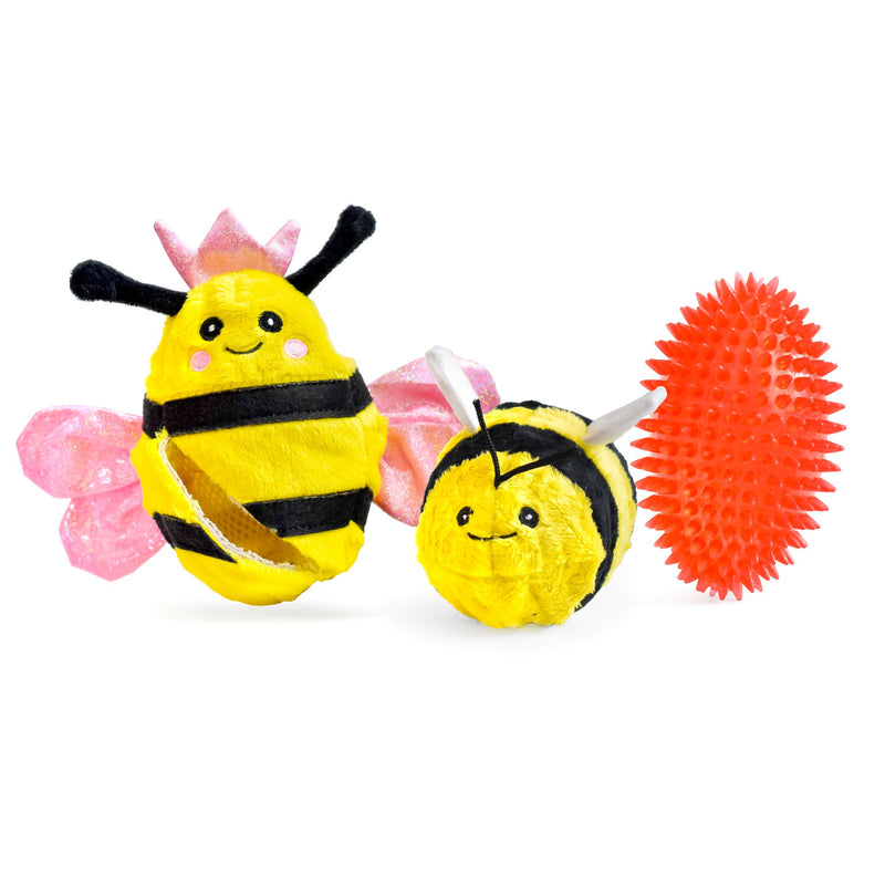 Patchwork Pet Prickles Queen Bee with Bumble Bee Dog Toy