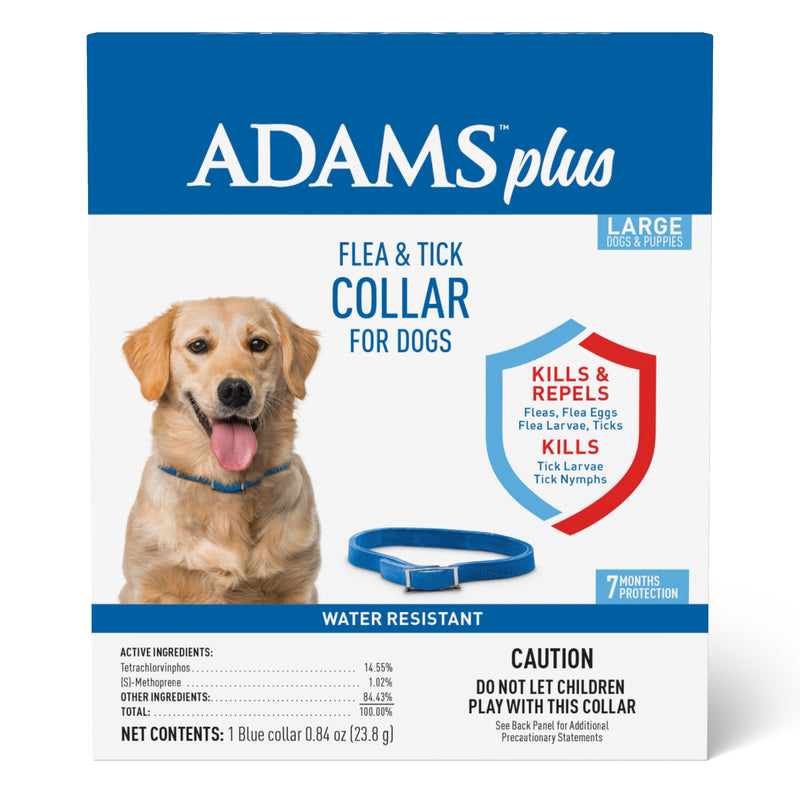 Adams Plus Flea & Tick Collar for Dogs, Large