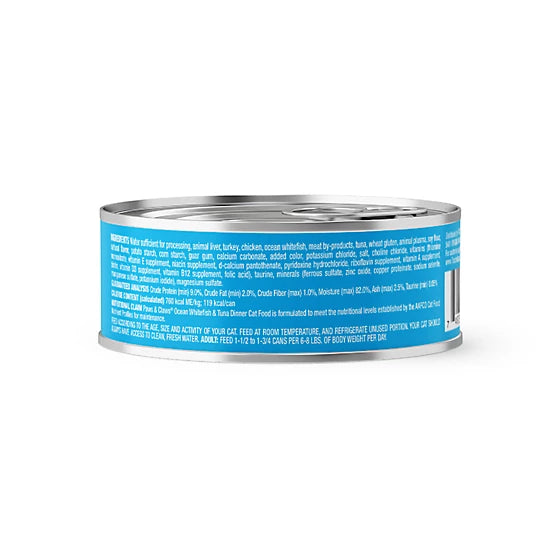 Paws & Claws Adult Ocean Whitefish and Tuna Dinner Shreds in Gravy Wet Cat Food, 5.5 oz.