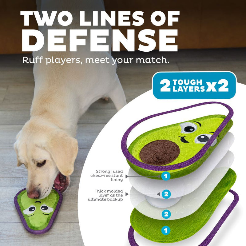 Outward Hound Tough Skinz Avocado Dog Toy Green Med
