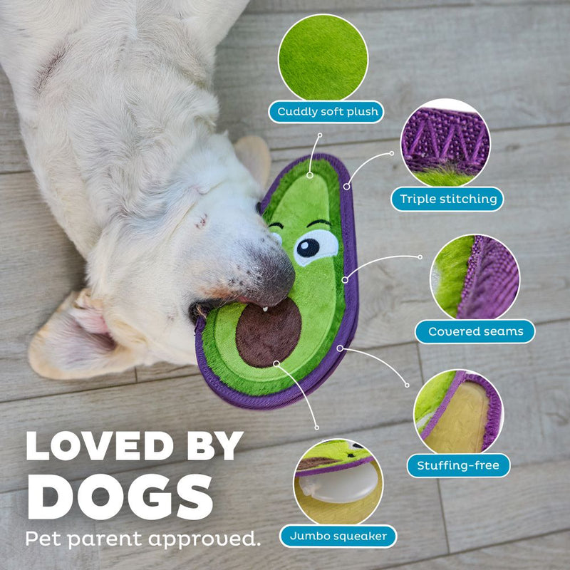 Outward Hound Tough Skinz Avocado Dog Toy Green Med