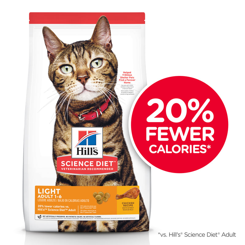 Hill's Science Diet Adult Light Chicken Recipe Dry Cat Food, 7 lb bag