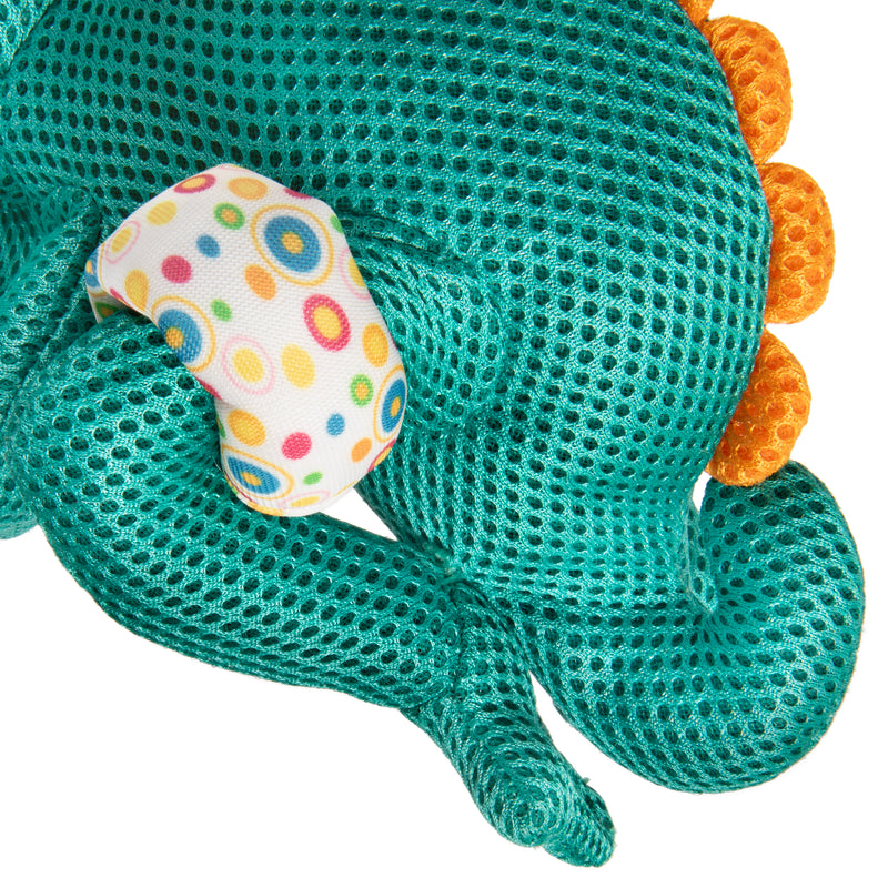 goDog Double Chew Guard Technology Chameleon Squeaker Plush Dog Toy, Teal, Medium