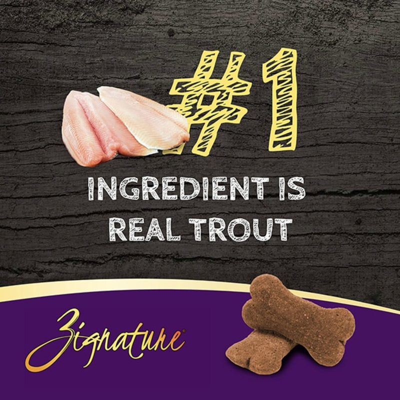 Zignature Trout  Biscuit Treats For Dog, 12oz
