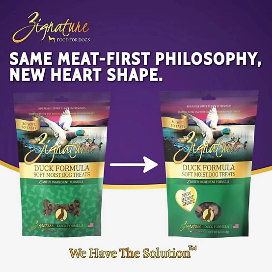 Zignature Soft Moist Dog Treats Duck Formula Dog Treats, 4 oz.