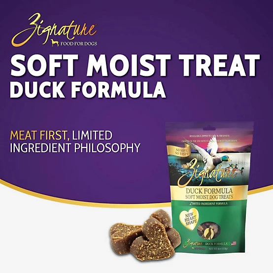 Zignature Soft Moist Dog Treats Duck Formula Dog Treats, 4 oz.
