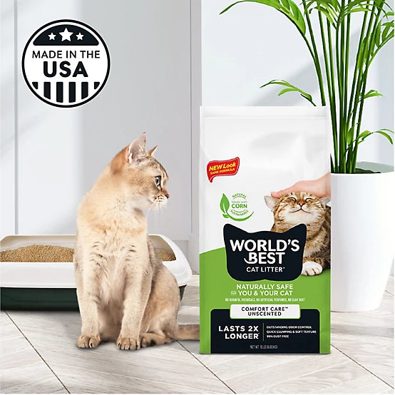 World's Best Cat Litter Comfort Care Unscented, Clumping, 15lb