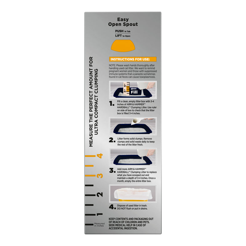 ARM & HAMMER Hardball Lightweight Cat Litter, Clumping, No-Mess Scooping, Multi-Cat, 7 lb