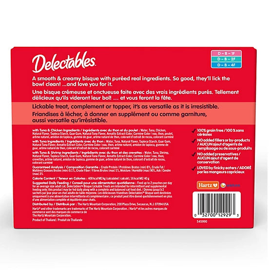Delectables Bisque Variety Pack Lickable Cat Treat and Topper, 30 ct.