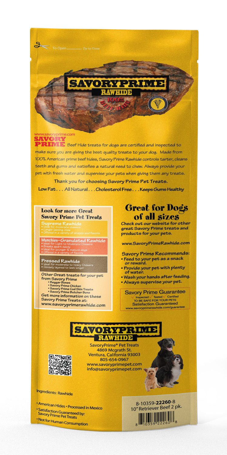 Savory Prime 10” AMERICAN Retriever Roll Beef for Dogs - 2 pk