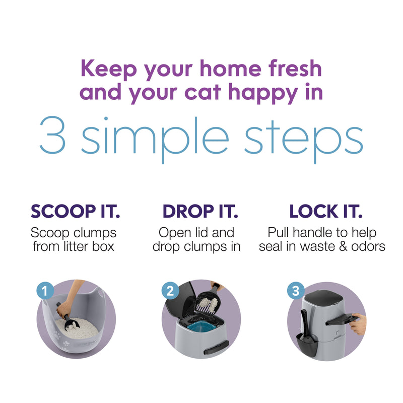 Litter Genie Plus Pail, Silver