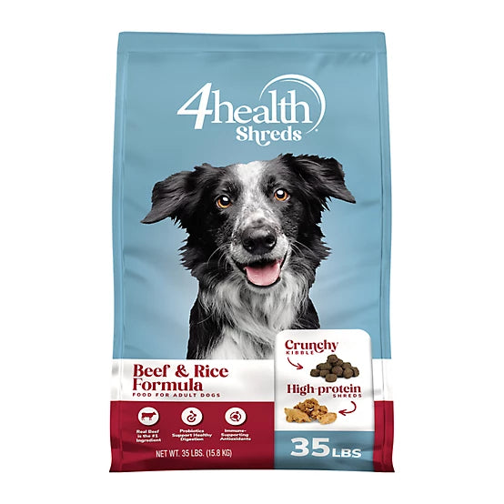 4health Shreds Adult Beef and Rice Formula Dry Dog Food, 35lb
